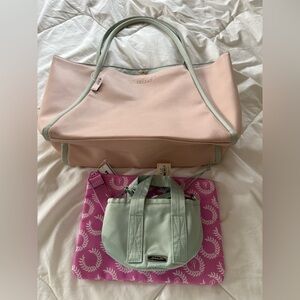 Victoria's Secret Pink Vegan Leather Tote Set